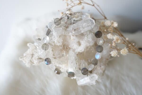 Labradoriet Maansteen armband zilver