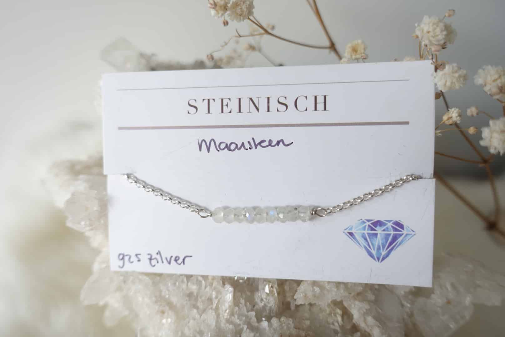 Maansteen armband zilver