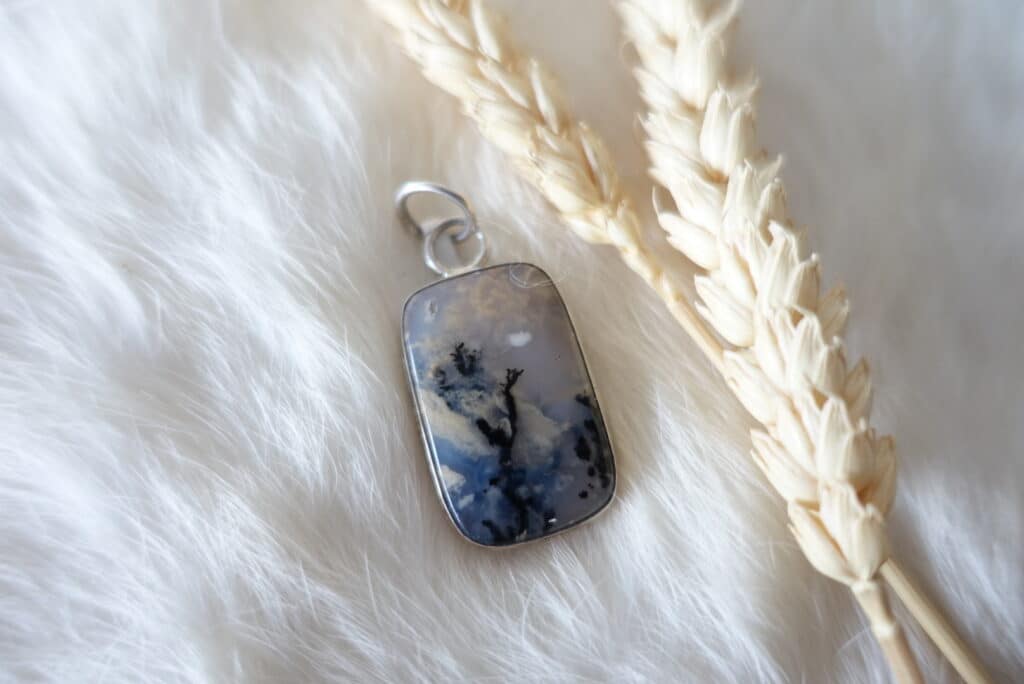 Dendriet agaat hanger in zilver