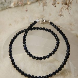 handgemaakte saffier ketting zilver