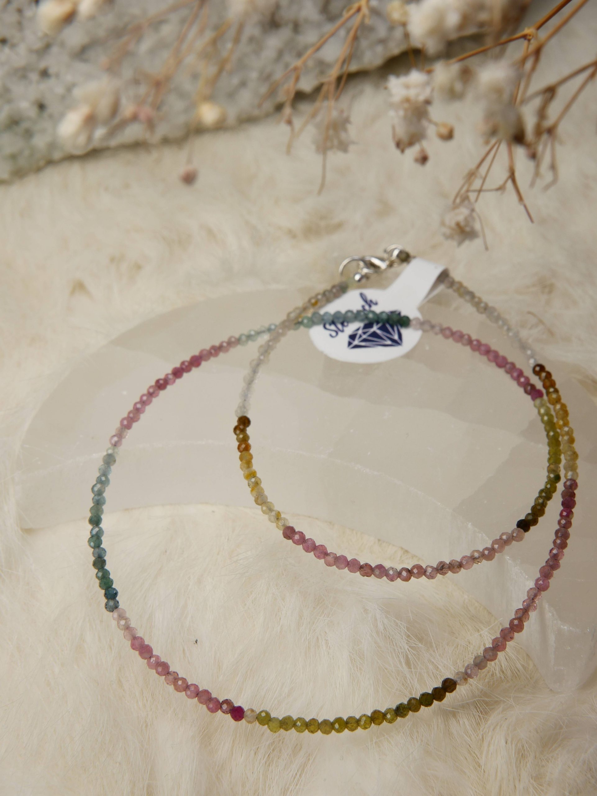 handgemaakte toermalijn ketting zilver