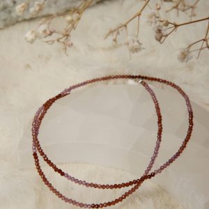 roze toermalijn ketting handgemaakt zilver