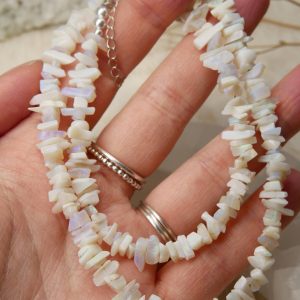 Australische opaal ketting zilver handgemaakt
