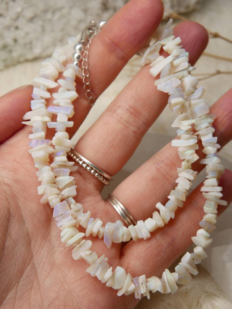 Australische opaal ketting zilver handgemaakt