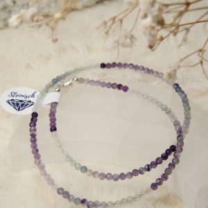 handgemaakte Fluoriet ketting zilver