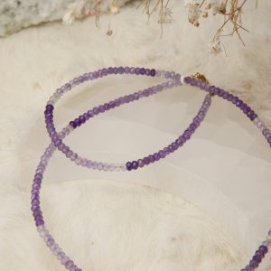 Handgemaakte amethist ketting goud