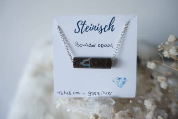 Boulder opaal ketting sterling zilver