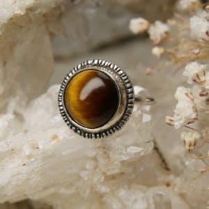 handgemaakte tijgeroog ring zilver