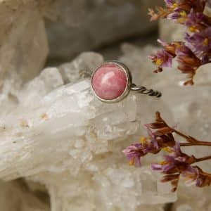 handgemaakte rhodochrosiet ring zilver
