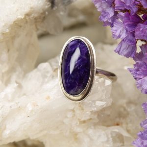 Charoiet ring zilver maat 19