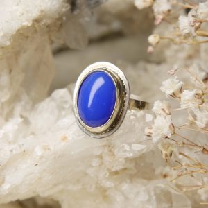 ring zilver agaat gekleurd maat 17
