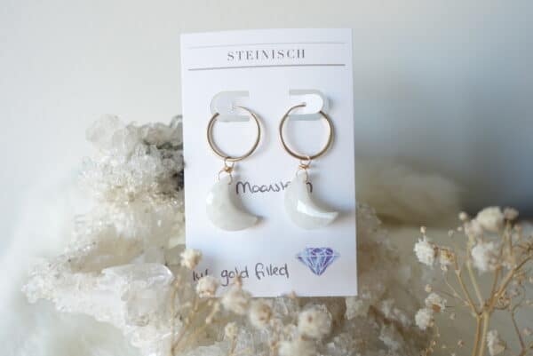 goud maansteen moonstone earrings oorbellen