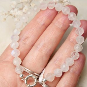 Maansteen armband boeislot zilver