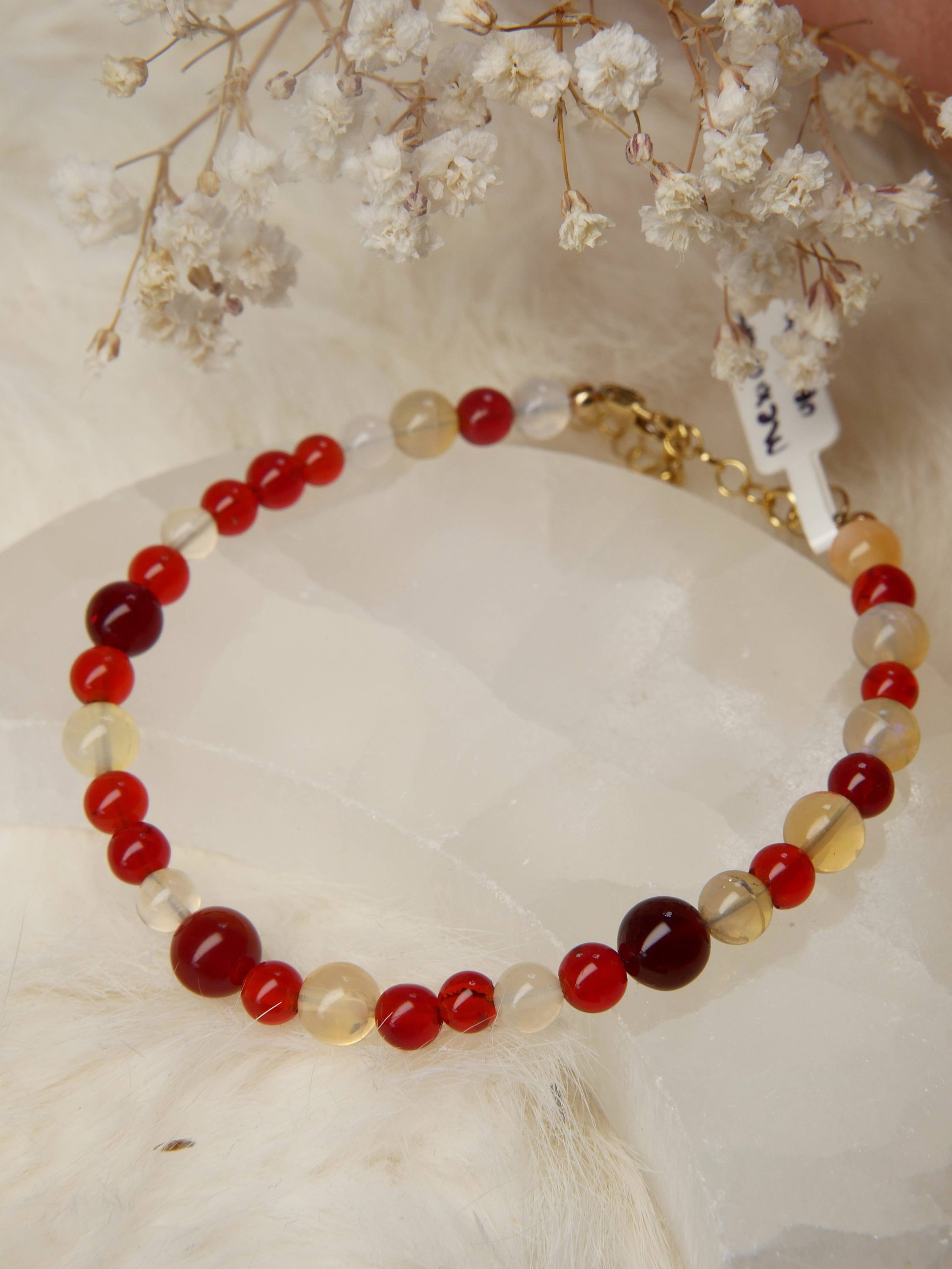 Vuuropaal armband goud