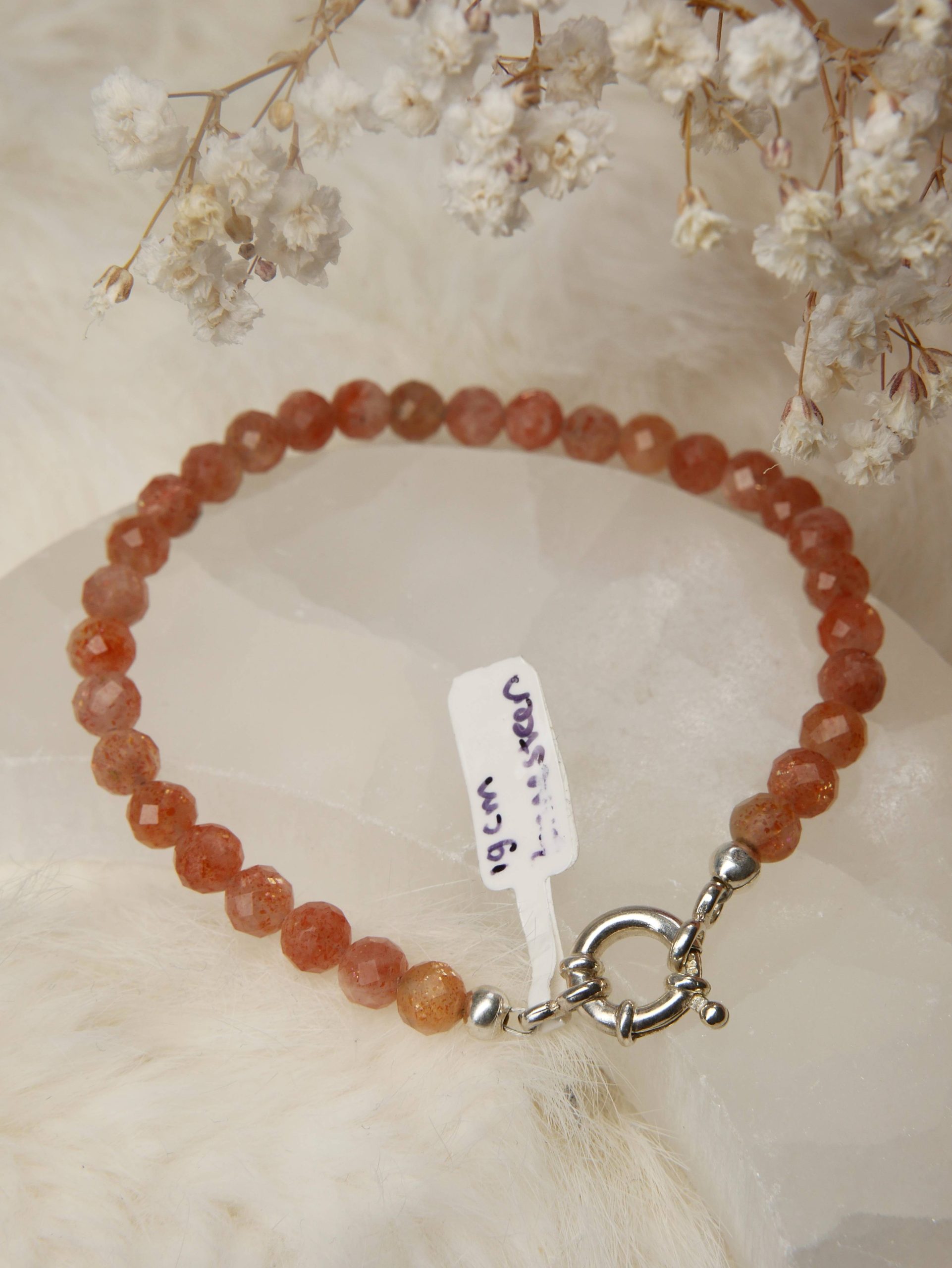 Zonnesteen armband zilver