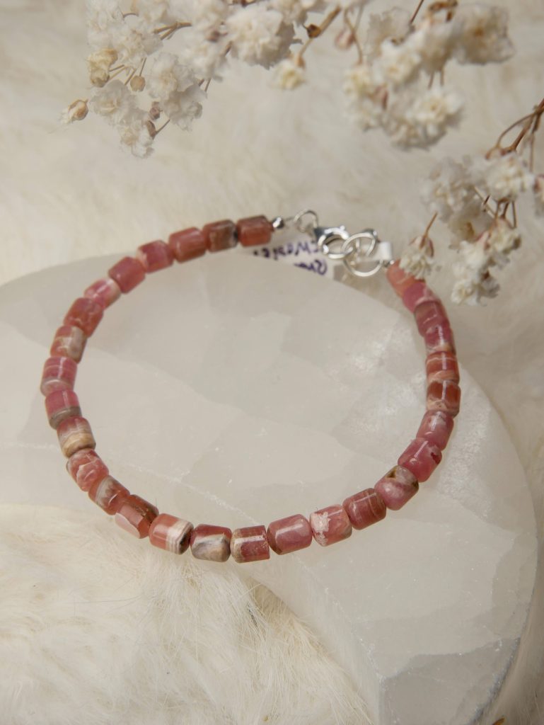 armband zilver rhodochrosiet