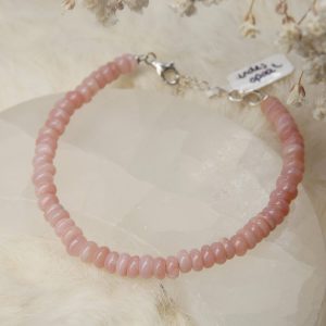 Amband roze andes opaal zilver