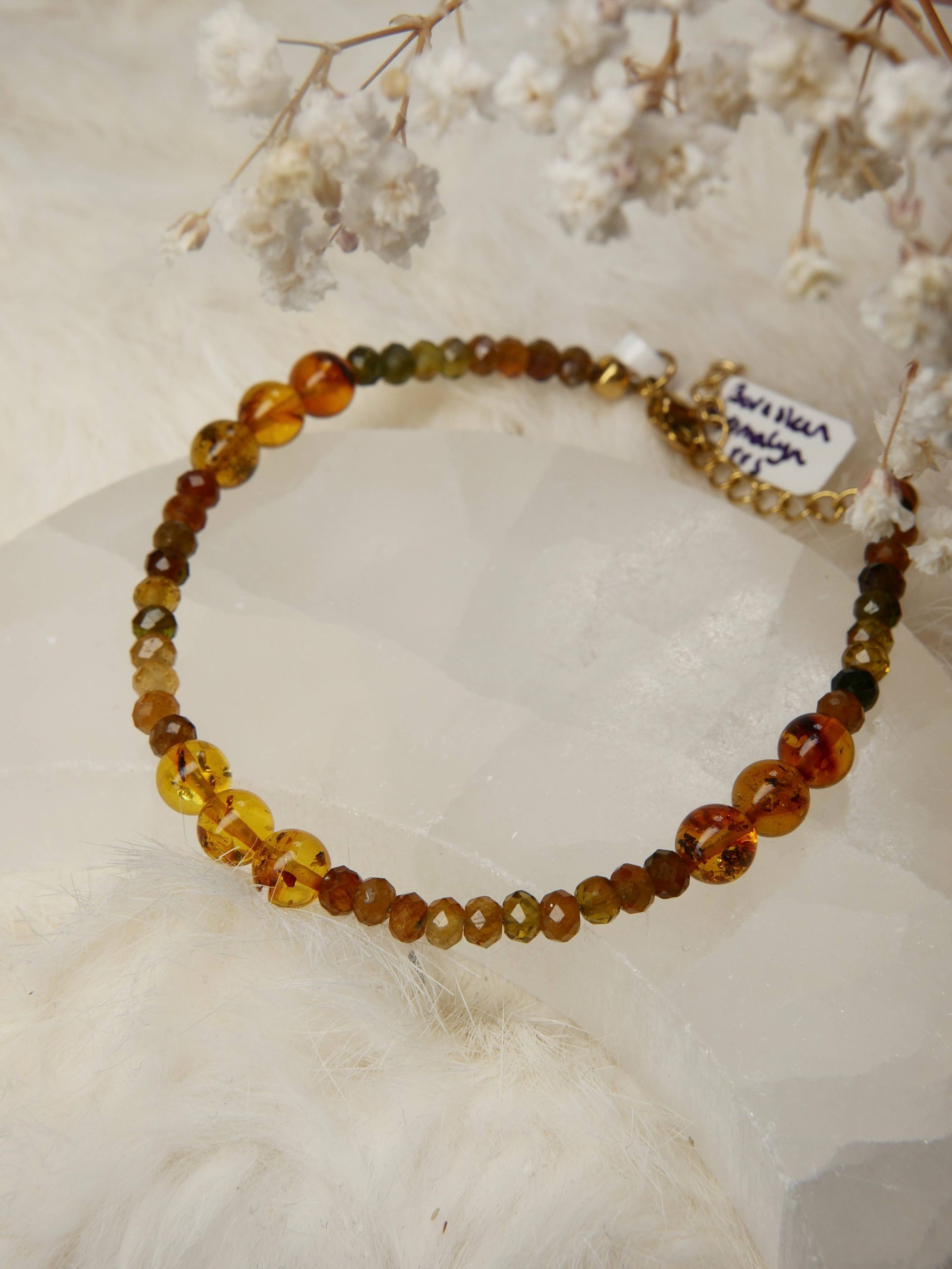 Barnsteen Toermalijn armband goud