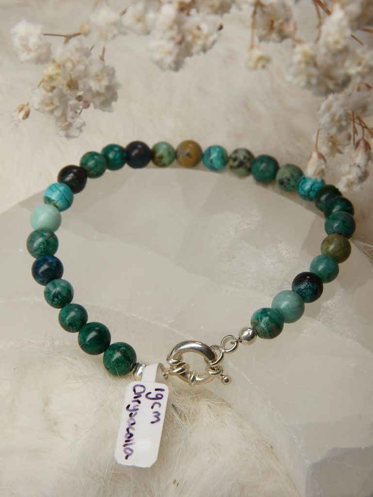 Chrysocolla armband zilver