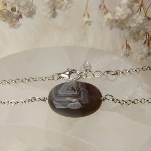 zilveren agaat armband