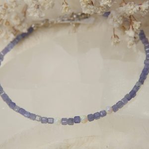 Tanzaniet opaal armband zilver
