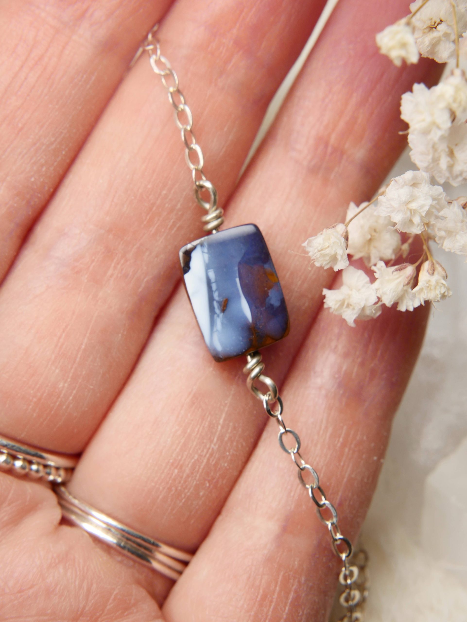 boulder opaal armband zilver
