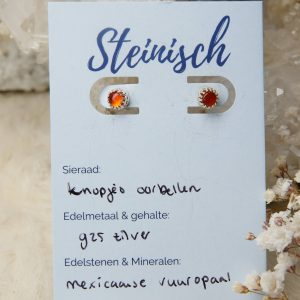 vuuropaal knopjes oorbellen zilver