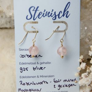 rozenkwarts oorbellen goud