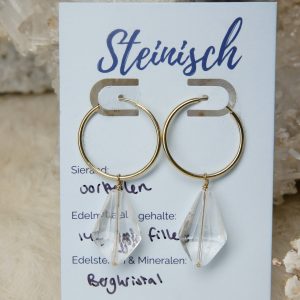 bergkristal oorbellen goud handgemaakt