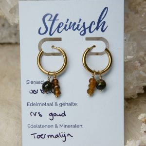 toermalijn oorbellen goud handgemaakt