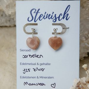 Maansteen oorbellen zilver