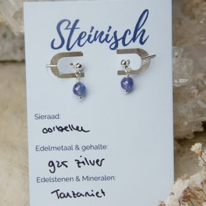 Tanzaniet oorbellen zilver