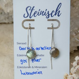 Labradoriet oorbellen zilver handgemaakt